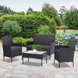 Gardeon 4 Seater Outdoor Sofa Set with Storage Cover Wicker Table Chair DarkGrey ODF-PATIO-17007-GR-AB-COVER