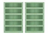 Artiss 2x Buffet Sideboard Cabinet Storage Cupboard Mesh Doors Metal ELIA Green AI-SIDE-M-5D-02-GN-ABX2