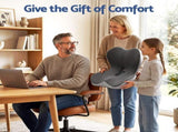 Artiss Ergonomic Seat Cushion with Lumbar for Office Chair, Memory Foam Coccyx and Lumbar LSC-SEATLB-GREY