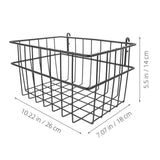 Black Pegboard Wall Basket Organizer, Iron Wire Storage Bin, No Drill Installation for Garage or V1192-AZ-W-32960