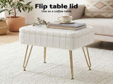 Artiss Storage Ottoman Vanity Foot Stool White FS-D-TED01-WH