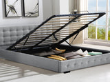 Levede Queen Bed Frame Fabric Tufted Grey BF1008-Q-GR_NZ