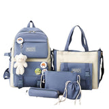 5-Piece Blue School Backpack Set for Students and Teenagers, for Travel and School Use V1188-MS-325-1118
