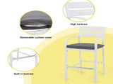 Gardeon Outdoor Bar Set 5-Piece Patio Dining Chairs Aluminium Table Stools White ODF-BARSET-WH-5SET-AB