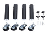 4PCS Furniture Legs with Caster Wheels Heavy Duty Carbon Steel Table Leg Extender Riser for Cabinet V1294-YM0901-3116240004511