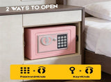 6.4L Digital Safe Box, Electronic Security Safe with Keypad & 2 Emergency Keys, Steel Cash & V1181-OF014-PK