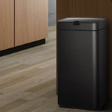 Devanti 45L Motion Sensor Bin Rubbish Automatic Black SB-45L-S23-BK