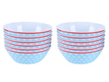 12PCS 6in Salad Bowls Food Serving Bowls Imitation Porcelain Dinnerwar TablewareLight Blue Dot V1294-YM0901-3118210047014
