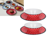4Pcs Salad Dish Set Red Dots Imitation Porcelain Plate Fruit Food Cake Dish Dinnerware for Kitchen V1294-YM0718-3118210002611