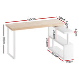 Artiss Computer Desk Bookshelf 140CM DESK-CORNER-140