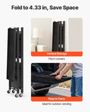 VEVOR 3-Tier Foldable Storage Shelf with Wheels 71 x 33 x 91 cm Metal Shelving V952-YDKZDHJHS3C1VVYHI001V0