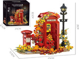 Red London Telephone Box Building Blocks Set for Adults,Ideas Flowers Phone Booth Mailbox and V1259-DP01-I-00071
