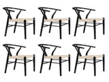 Levede 6x Dining Chairs Wooden Hans Black CH1041-2-BKX3