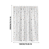 Waterproof Bathroom Shower Curtain with Sheer Window, 180x200cm Floral Pattern No Hook Installation, V1366-AZ2-W-14748