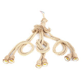 E27 Lamp Base 1m Hemp Rope Cord Electric Wire DIY Pendant Decorative Bulb with 6 Holder V1294-YM0901-ZM01358