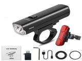 USB Rechargeable Bicycle Light Set Black V728-OBA1005005745402707