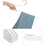 20 Pack Metal Trouser Hangers, Open End Hanger, Non-Slip Coating, Space Saving, 35Cm Length, White V1188-MS-227-0956