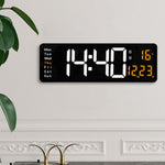 16" Orange Large Digital Big Jumbo LED Wall Desk Clock Display With Temperature Calendar V201-FAZ0016OR8AU