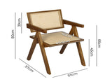 Levede 8x Walnut Wicker Armchair Dining Chair CH1101-WAX8