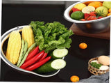 2-Piece Stainless Steel Rice Washing Strainer Set with Thickened Fine Mesh for Fruits Vegetables V1258-DP02-BOL-261