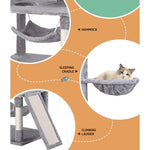 i.Pet Cat Tree Tower Scratching Post Scratcher 161cm Condo House Trees Grey PET-CAT-L161-GR