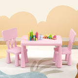 1 Keezi Kids Table and 2 Chairs Set Pink KTC-V-SQA-PL-PK