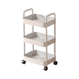 3-Tier Plastic Rolling Utility Cart with Handle, Multi-Functional Storage Trolley, Movable Storage V1192-AZ-W-22050