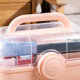 Medicine Storage Box Plastic Multi Layer Large Capacity Medicine Cabinet for Household Pink V1294-YM0716-3117220183211