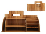 Wood Desktop Organizer Innovative Cosmetics Stationery Storage Rack for Home OfficeCherry Wood Color V1294-YM0721-3117210041012