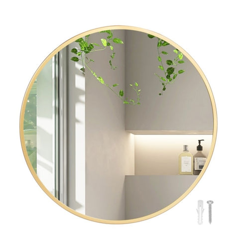 Yezi Wall Mirror Round Bathroom Decor 50cm DECO1018-50-GD