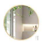 Yezi Bathroom Wall Mirror Round Large 60cm DECO1018-60-GD