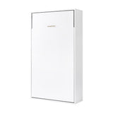 King-single Wall Bed in White Space Saving Murphy Bed Kit with Silver Door Handle V63-953881