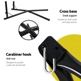 Gardeon Hammock Chair with Steel Stand Armrest Outdoor Hanging Cream HM-CHAIR-ARM-CREAM-X