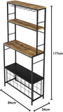 CARLA HOME Large Wine Rack for 20 Bottles with Wood Countertop and Sturdy Metal Frame LSB-36135