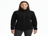 Womens Polar Fleece Full Zip Jumper Jacket Winter Warm in Black V563-PFFZW99-8