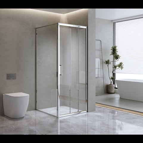 40mm Adjustable Contemporary Corner Sliding Chrome Shower Screen 86x80cm V63-848601