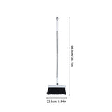 Foldable Broom and Dustpan Set with Detachable Stainless Steel Handle Nonstick Bristles White for V1366-AZ2-W-19570