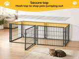 i.Pet Large Dog Crate Cage Playpen 129cm Puppy Pen Pet Enclosure Black PET-DOG-CAGE-120