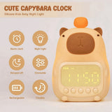 Capybara Themed Bedside LED Snooze Clock,Rechargeable Nightlight,Touch Control-the Perfectgift for V1369-AZ3-W-11464