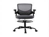 Artiss Office Chair Drafting Chairs Stool Computer Desk Studios Mesh Grey OCHAIR-H-RING-DW39-GY