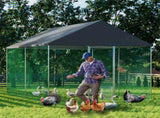 Extra Large Black Chicken Coop Cage Run Rabbit Hutch Walk-In Hen Enclosure 300x200x270cm V178-59382