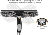 2-in-1 Window Squeegee Cleaning Kit with 10-Section Extension Pole, Rotating Head and 2 Scrubbers V1189-LC-AMZ-00175