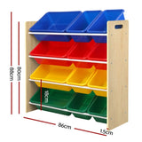 Keezi Kids Toy Box 12 Bins Bookshelf Organiser Children Storage Rack FURNI-G-TOY110-WD