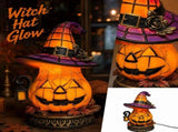 Clearance Halloween Pumpkin Witch Hat LED Night Light, Resin USB Powered Warm Glow Decor Lamp, V1369-AZ3-W-24103