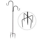 Shepherd's Hook Detachable Bird Feeder Hanger Iron 2 Hooks 5 Prong Bases Courtyard Accessories V1294-YM0715-3111210458111