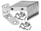 16 Sets Angle Brackets for Shelves 90 Degree Corner Brace Braces Silver V1370-AZ4-14039