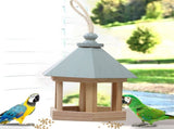 Wooden House Bird Feeder Hanging Feeding Station Hollow Bird Feeder V1294-YM0716-10180702
