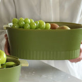 Drain Colander Double Layer Detachable Increased Deepened Capacity Plastic Colander Strainer Set for V1294-YM0716-3118220141512