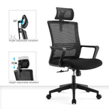 Office chair high back ergonomic swivel computer gaming chair black - Grey V957-MS-0637-OFF-GRE