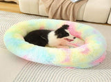 Fluffy Donut-Shaped Pet Bed- Soft, Cozy, and Anti-Anxiety for Dogs and Cats, Machine Washable V888-ELOSUNG10261